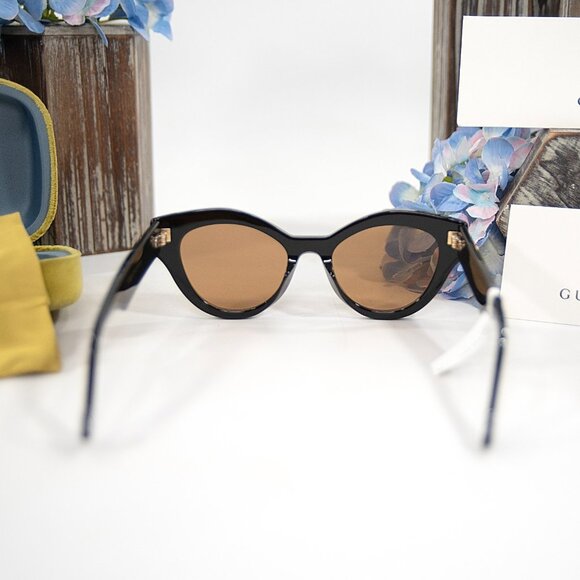 Gucci Round Black GG Logo Acrylic Metal Sunglasses NWT GG0975S - Picture 5 of 9
